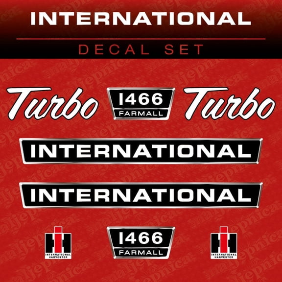411 Decals Replacement for International 1466 Farmall Turbo Tractor Decal Sticker Set