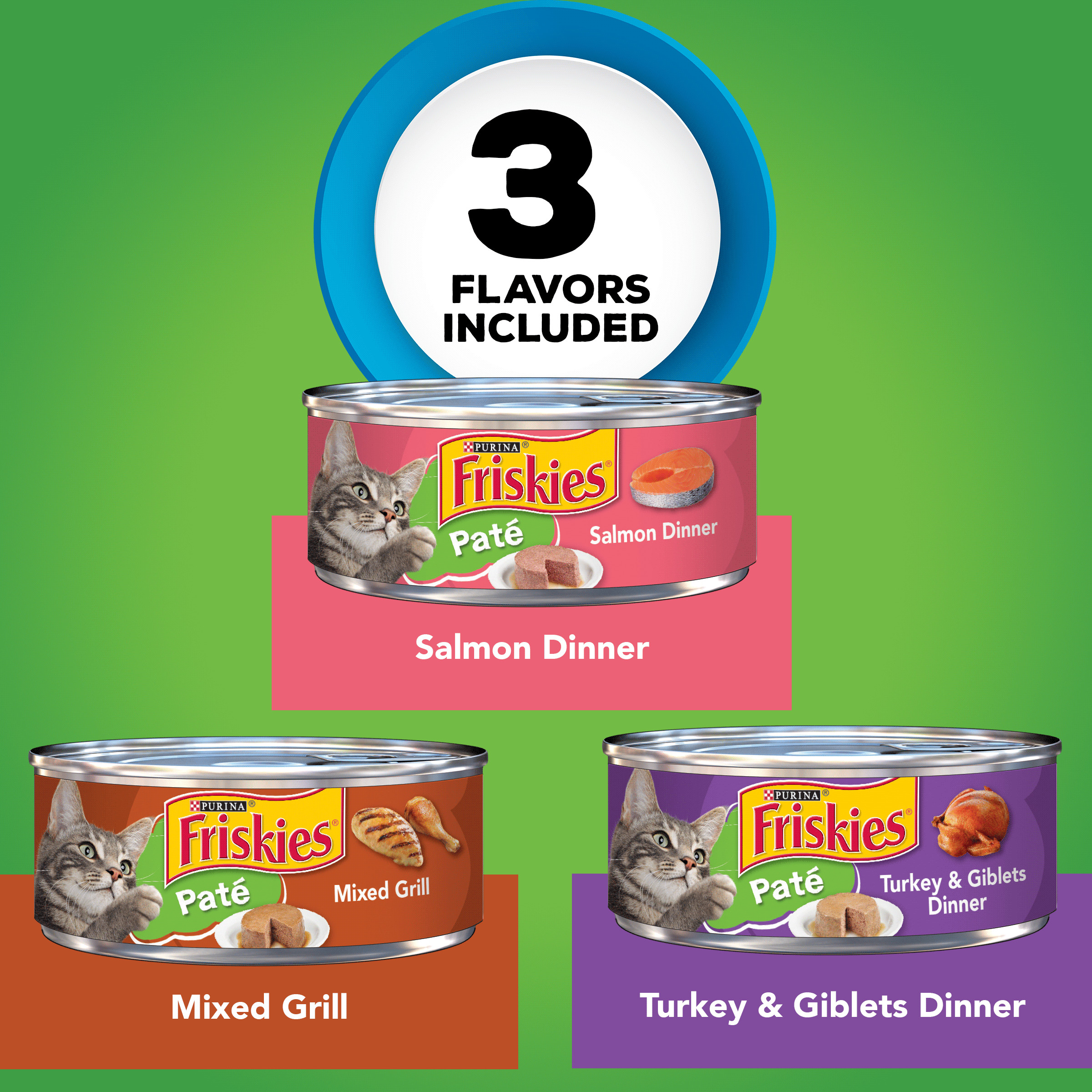 Purina Friskies Wet Cat Food Pate Variety Pack Salmon, Turkey and Grilled - image 3 of 10