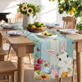 thumbnail image 3 of Burlap Table Runner 90 Inches Long,Easter Rabbit Egg Butterfly Non-Slip Kitchen Table Runners for Dining Room Everyday Use Party Table Decorations Pastoral Flower Leaf Wood Plank, 3 of 9