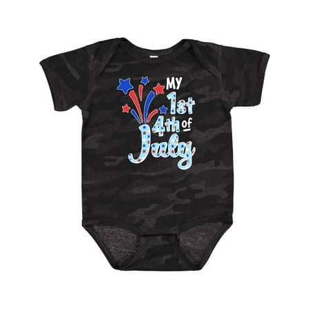 

Inktastic My 1st 4th of July- Fireworks and Stars Boys or Girls Baby Bodysuit