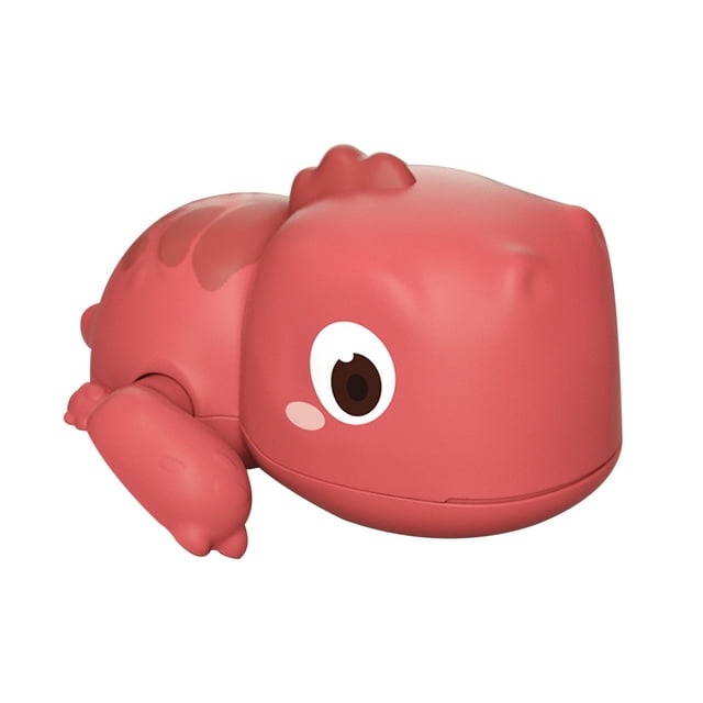 Red Kids Dinosaur Wind Up Bath Toy Swimming Fun Clockwork Wagging Tail Abs Material Safe For Water Play Beach Activities Educational
