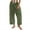 Army Green, variant on ZyeKqe Womens Pants High Waisted Baggy Pull on Pants Ankle Length Loose Fitted Beach Trousers