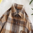 thumbnail image 4 of Men's Button Down Shirts Long Sleeve Fall Casual Striped Collar Loose Top Fashion Lightweight Plaid Tee Men (Coffee XL), 4 of 6