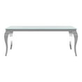 thumbnail image 3 of Furniture of America Edi Glam Rectangle Glass Top Dining Table in White, 3 of 11