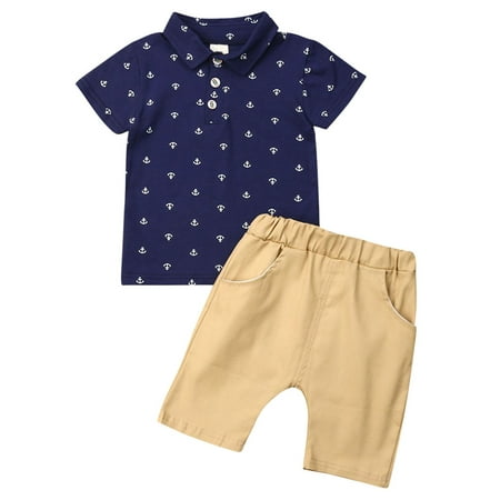 

Pudcoco Baby Toddler Kids Infant Boys Summer Cotton Outfits T Shirt+ Short Pants