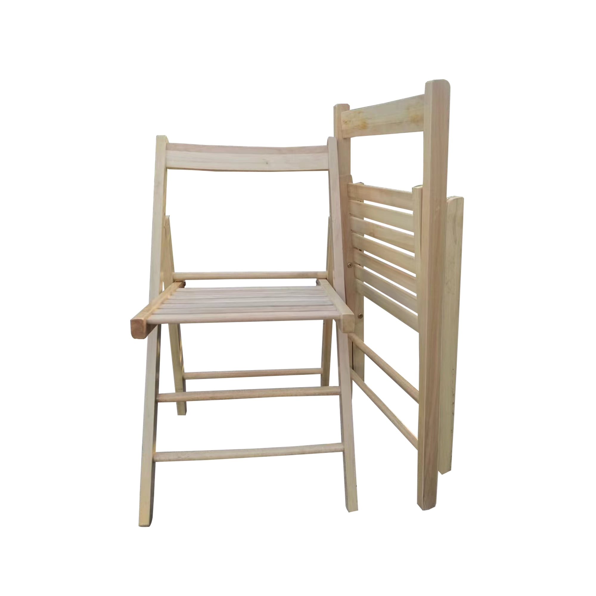 Homy Casa Folding Wooden Patio Chairs Set of 2 for Balcony Apartment Outdoor Relaxation, Natural