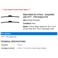 thumbnail image 2 of Wiper Blade Set 2 Piece - Compatible with 1977 - 1993 Dodge D150 1978 1979 1980 1981 1982 1983 1984 1985 1986 1987 1988 1989 1990 1991 1992, 2 of 3