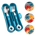 thumbnail image 2 of 1 Set Kids Tableware Silicone Handle Learning Spoon Fork Toddler Eating Tool, 2 of 9