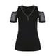 thumbnail image 4 of Pntutb Mujeres Casual Cuello en V Hot Drilling Strapless Net Yarn Camiseta de manga corta tops Pntutb Pntutb-1454, 4 of 4