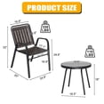 thumbnail image 6 of BAYUELSWU Patio Bistro Table Set 3 Pieces Small Patio Dining Set Outdoor Furniture Set with 2 Stackable Patio Dining Chairs and Glass Table for Yard Balcony Porch, 6 of 8