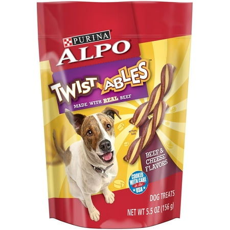 Dogs 8 Ounce Pouches - Purina ALPO Twist-ables Beef and Cheese Flavors Dog Treats, 5.5 oz Pouch