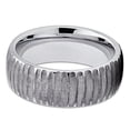 thumbnail image 4 of 8mm Silver Tungsten Carbide Wedding Band Woodgrain Design Dome Gunmetal Gray Ring 10, 4 of 4