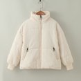 thumbnail image 2 of Gibobby Abrigos de invierno para niños y niñasAbrigo para niños pequeños, chaqueta de invierno para niñas y niños, con capucha, prendas de vestir sólidas(Beige, 8-9 Años), 2 of 5
