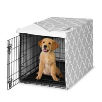 Sweet Jojo Designs Trellis Gray And White Boy, Girl, Unisex/Gender Neutral Dog Crate Kennel Cover 36in.
