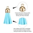 thumbnail image 4 of Uxcell 50 Pack Leather Tassel Keychain Charm Bulk with Cap for DIY, Sky Blue, 4 of 6