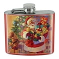 thumbnail image 1 of Christmas Holiday Santa Delivering Toys Stainless Steel 5oz Hip Drink Kidney Flask, 1 of 4