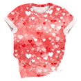 thumbnail image 4 of T-shirts for Women Valentine's Day Shirt Valentine's Day Printed T-shirt Short Sleeve Round Neck Pullover Blouses Top Women's Spring Summer Clothes, 4 of 5