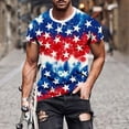 thumbnail image 2 of HONHUZH Mens Plus Size Summer Tops Retro 250Th Anniversary of The United States Print Shirt Patriotic Flag USA Tshirt, 2 of 5