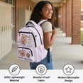 thumbnail image 3 of Jeiento Navy American Bow School Backpacks for Girls 8-12 Bookbags Large Capacity School Bags with Zipper Pockets for Primary Students 17 Inch Rucksack, 3 of 7