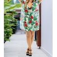 thumbnail image 4 of HAPPY BAY Women's Beachwear Summer Swim Beach Cover ups for Swimwear Bikini Sheer Chiffon Cover up Dress Bathing Suit Swimsuit Coverups for Women 2X-3X Tropical Floral, Green, 4 of 4