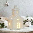 thumbnail image 5 of Ceramic Christmas Village Houses,LED Lighted Porcelain White Small House Tabletop Figurines, Light Up Christmas Decorations for Home Shelf Cabinet Table Winter Decor, 5 of 6