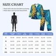 thumbnail image 4 of Fuzoiu Starry Sunflower Dreamscape Print Men's Long-Sleeved Pajama,Lounge Button Down Nightwear,Mens Notch Collar Pajama Set -Small, 4 of 7