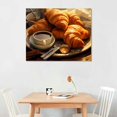 thumbnail image 2 of Onetech Oil Painting Art of Bread and Coffee Decorative Canvas Print for Living Room Bedroom Office Wall Decor, 20x16 in / 16x12 in 16x12in, 2 of 6