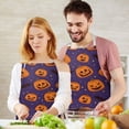 thumbnail image 3 of Halloween Pumpkins and Bats on Purple Apron-Garden Aprons for Women with Pockets-Cotton Linen Waterproof Kitchen Cooking Gardening Aprons Adjustable for Kitchen,Cooking,BBQ and Salon 32"x27", 3 of 7