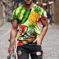 thumbnail image 1 of Qiopertar Liquidation à Moins de 5$ Mode Hommes Confortable Impression Manches Courtes Col Rond Blouses Chemises en Liquidation Accès Anticipé Offres, 1 of 5