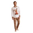 thumbnail image 3 of AIGUR Family Christmas Pajamas Family Matching Christmas Pajama Set Family Matching Pajamas Sets Long Sleeve Reindeer Printed Tops Plaid Pants, 3 of 11