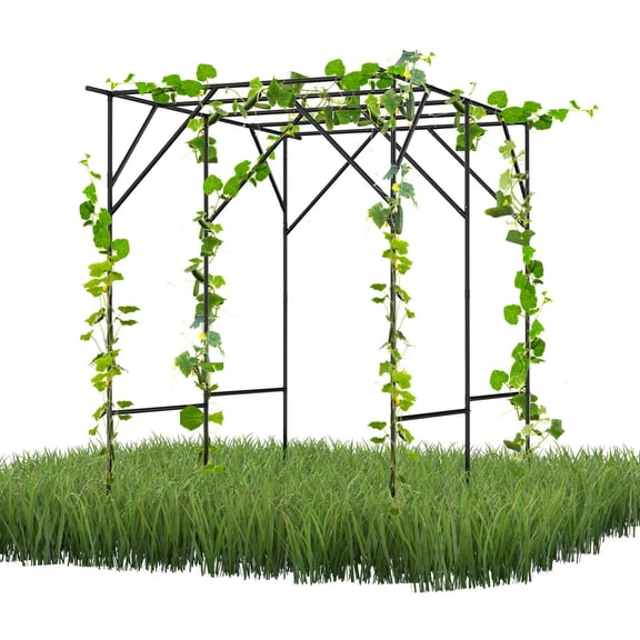 Grape Vine Trellis - Large Outdoor Garden Arch Trellis for Climbing Plants - Size: 78.7 * 59 * 78.5 inches, Plant Support Rack Trellises for Vegetables Fruits Cucumber Pea Bean