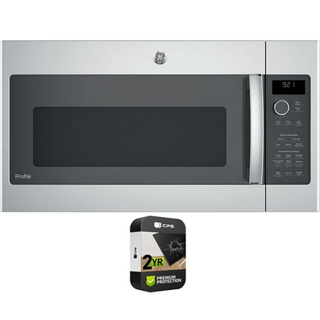 GE PVM9215SKSS Profile 2.1 Cu. Ft. Over-the-Range Sensor Microwave Oven Stainless Steel Bundle with 2 YR CPS Enhanced Protection Pack