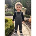 thumbnail image 4 of Cjfdfy Toddler Baby Boy Girl Denim Overalls Fall Outfit Solid Color Long Sleeve T-shirt And Denim Overalls 2-piece Set Little Baby Casual Fall Coming Home Clothes 9M-3Y, 4 of 9