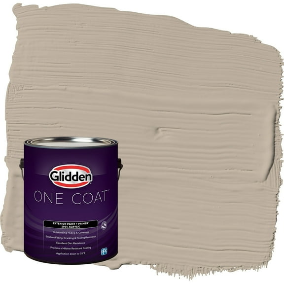 Glidden One Coat Discover / Beige Semi-Gloss Exterior Paint with Primer, 1 Gallon