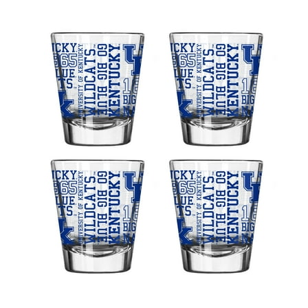 Logo Brands Kentucky Wildcats 4-Pack 2oz. Shot Glass Set
