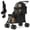 black, variant on Double Layer Pet Stroller Cat dog pram, Lockable Wheels Carriers, Foldable for storage, for Small Medium Sized Pets, Simple assembly, for Multi-Pet Homes