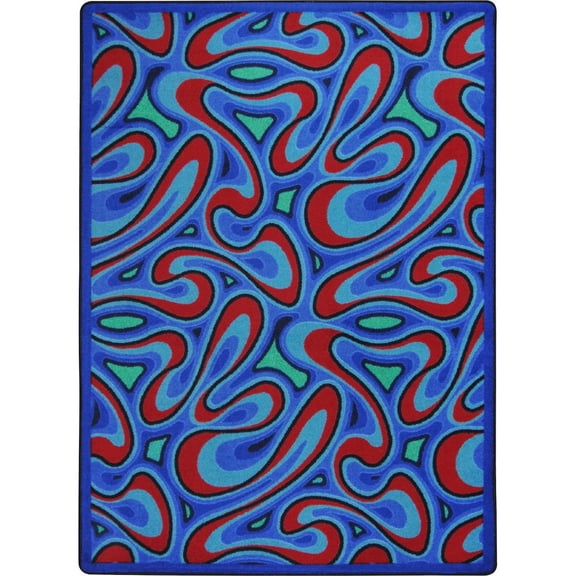 Joy Carpets Kaleidoscope Groovy 5'4" x 7'8" Area Rug in Color Multi