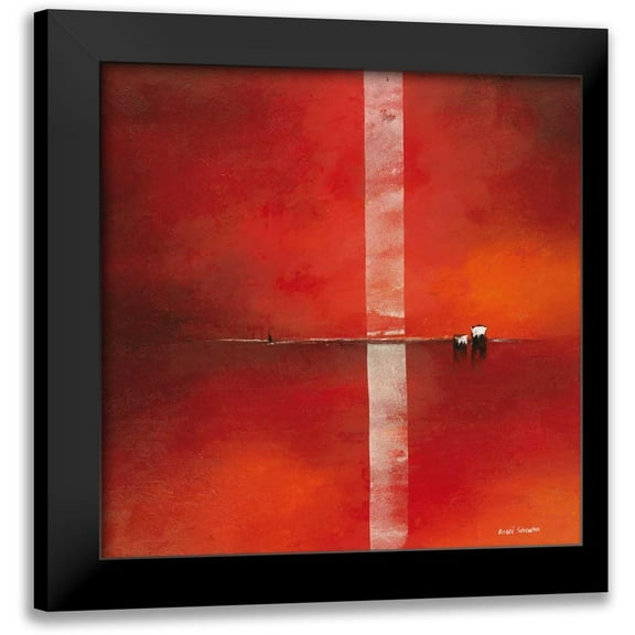 Schrooten, Andre 12x12 Black Modern Framed Museum Art Print Titled - Deep red I