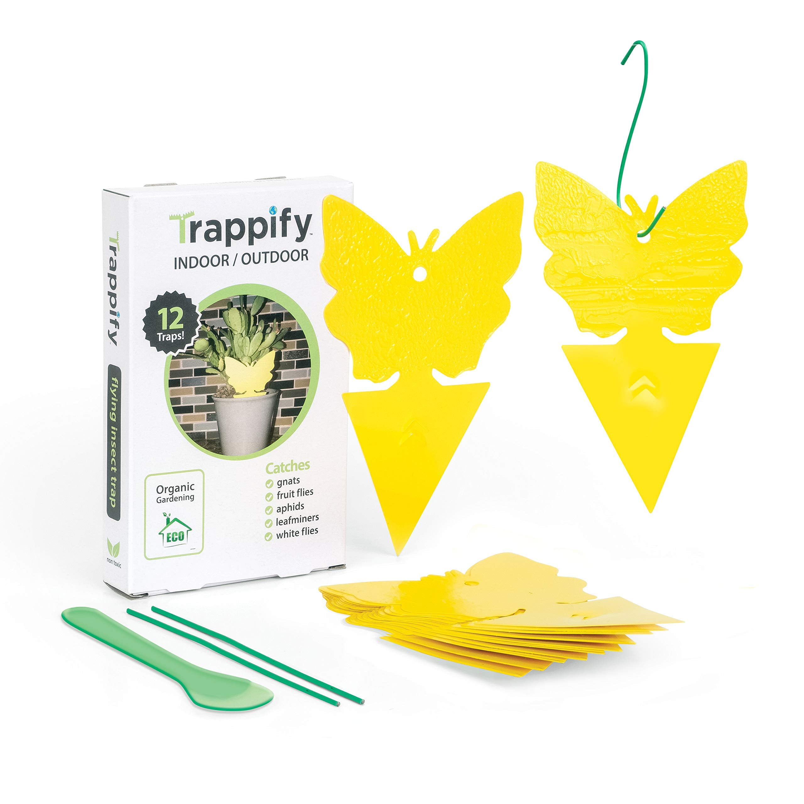 Set of 32 Mosquito Easy Fly Paper Sticky Fly Catchers Set for Home Garden Pesticide Free Sticky Fly Ribbons Traps Gnats Flying Insects for Indoor Outdoor Sticky Fly Ribbons Trap Flies Moths