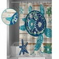 thumbnail image 3 of 60x72 Inch Shower Curtains for Bathroom Sea Turtle Coastal Fabric Bath Curtain Decor Summer Beach Starfish Nautical Waterproof Restroom Curtains Shower Set Accessories with 12 Hooks 60 Inch, 3 of 6
