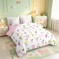 thumbnail image 2 of Manfei Pink Glitter Print Bowknot 7-Piece Twin Bedding,Colorful Cartoon Goblet Bedding Comforter Set,Pink Reversible, 2 of 7