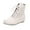 White, variant on LOVZFMLL Boots for Women Ankle Booties Lace Up Round Toe Adjustable Straps Flat Heel Fashion Casual Fall Winter Boots Shoes