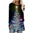 thumbnail image 1 of Tops Para Mujer Blusa de Navidad Camisas de Manga Larga Otoño Moda Casual Cuello Redondo Suelto Impreso Odeerbi ODB169675, 1 of 5
