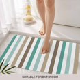 thumbnail image 3 of Brown Stripe Door Mat&nbsp;Indoor Outdoor Entrance,Non Slip Small Rug for Kitchen Bathroom Entryway Rug,Ombre Geometric Teal Green Vertical Striped Washable Doormat Floor Mat 16x24 Inch, 3 of 8