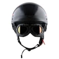 thumbnail image 2 of 1Storm Motorcycle Half Face Helmet HKY205V Mopeds Scooter Pilot with retractable Inner Smoked Visor, Red Skull + T008 Black Tinted Goggle Bundle, 2 of 9