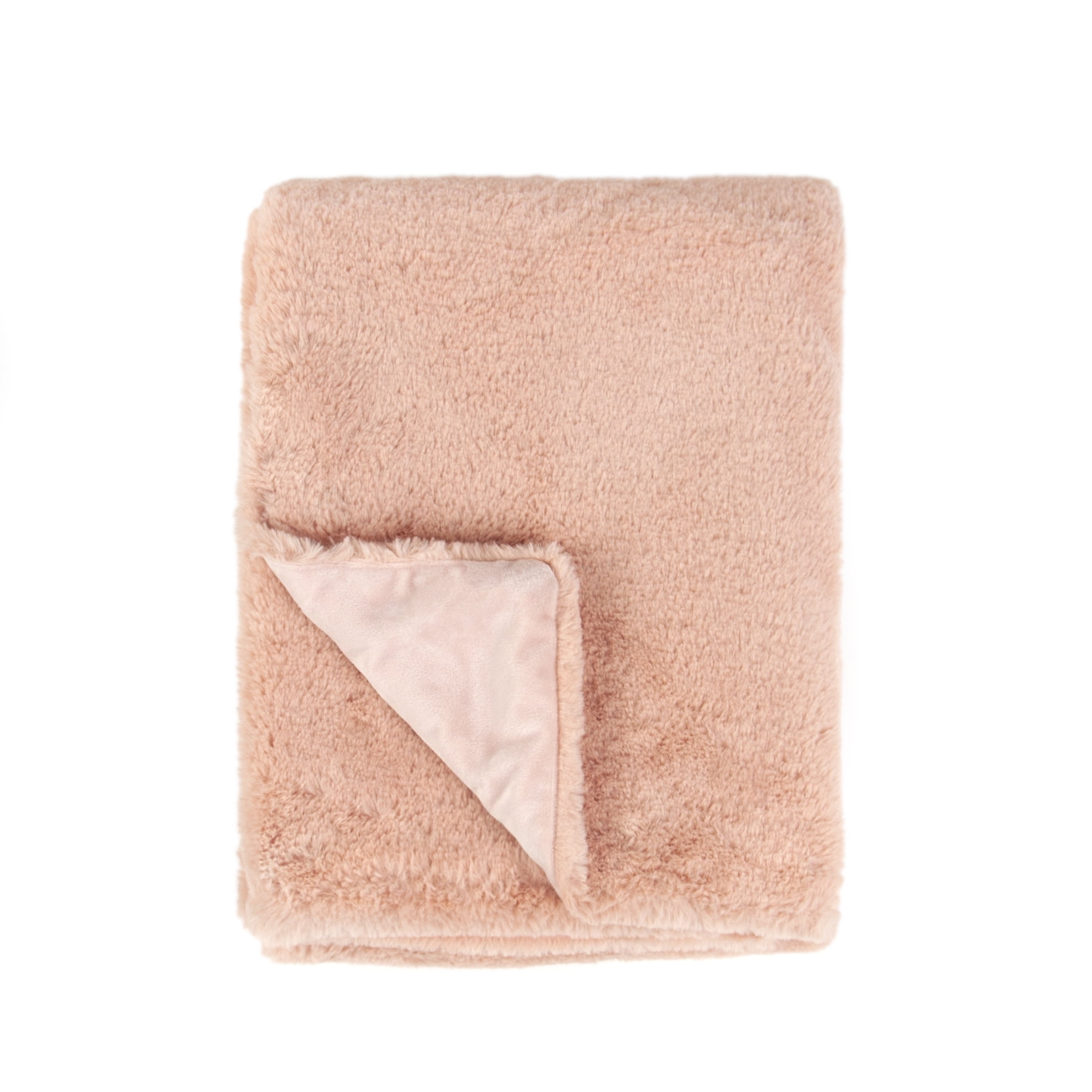 Tadpoles Super Soft Double Layer Faux Fur Plush Baby Blanket, 30'x40', Blush