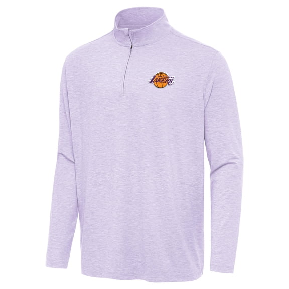 Men's Antigua Lavender Los Angeles Lakers Hunk Quarter-Zip Top