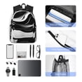 thumbnail image 4 of Disketp Abstract Black White Swirls Mochila Ligera Clásica con Múltiples Bolsillos, Mochila Casual para Hombre y Mujer, Ideal para Escuela, Trabajo y Viajes, 4 of 6