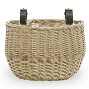 The Lucky Clover Trading Bicycle Bike Basket with Faux Leather Buckles