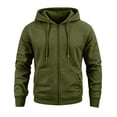 thumbnail image 7 of Men's Hoodies Zip Up Hooded Sweatshirts with Pockets | Sweatshirts;Fall Clothes Outfits;Full Zip Up Hoodie;Long Sleeve Winter Jackets;Relaxed Fit Coat, L, 7 of 7